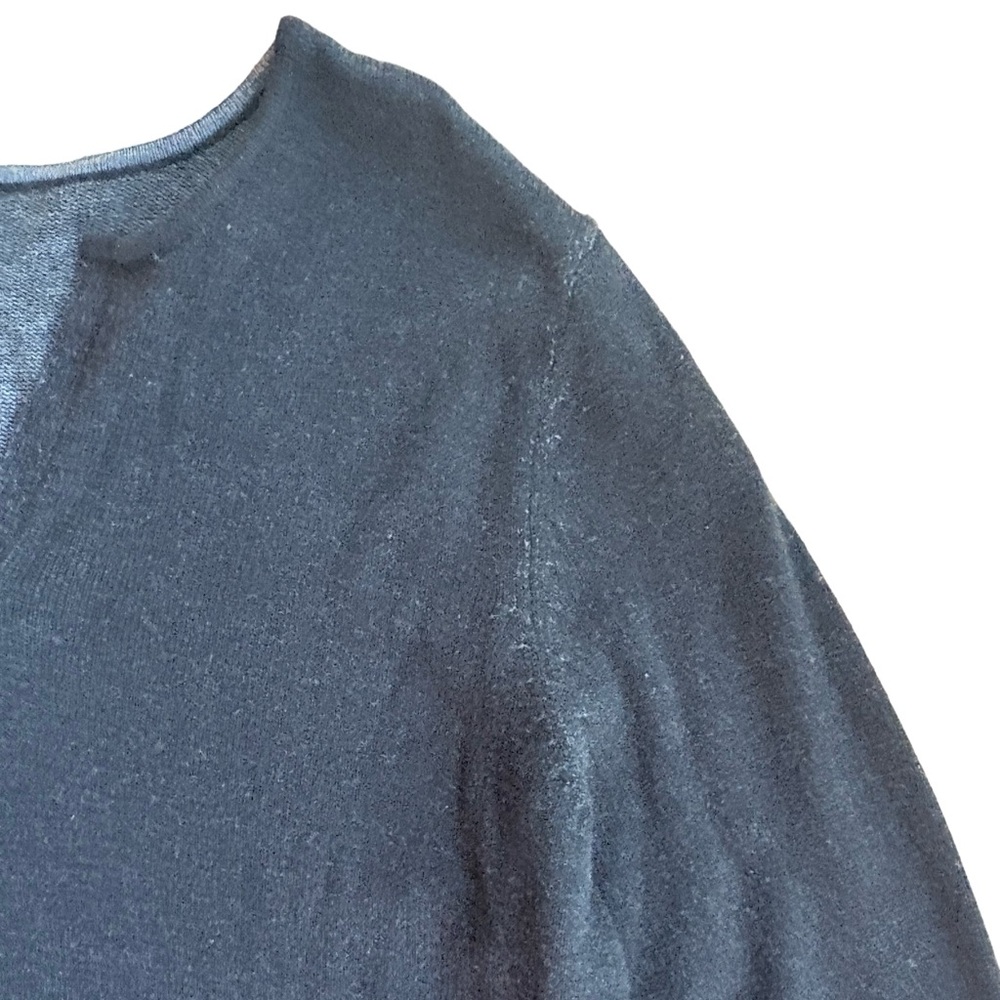 J. Jill Black Gray Heathered Classic Split V-Neck Tunic Sweater Size Small EUC - Picture 5 of 10